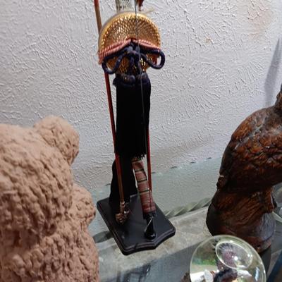 OWL & BEAR STATUE, EAGLE SNOWGLOBE & MORE