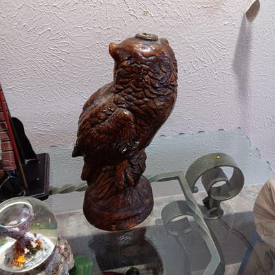 OWL & BEAR STATUE, EAGLE SNOWGLOBE & MORE