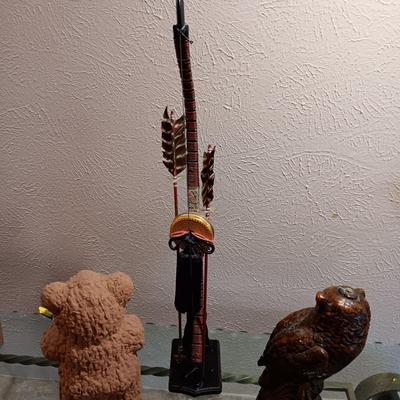 OWL & BEAR STATUE, EAGLE SNOWGLOBE & MORE
