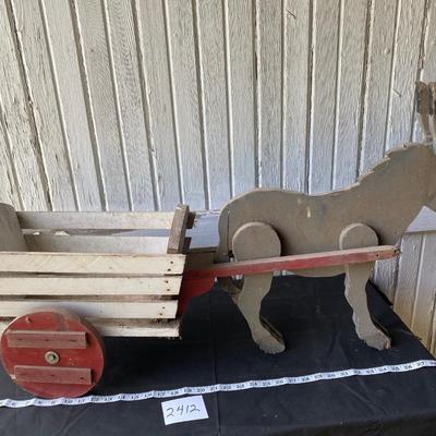 Wooden Donkey and Wagon