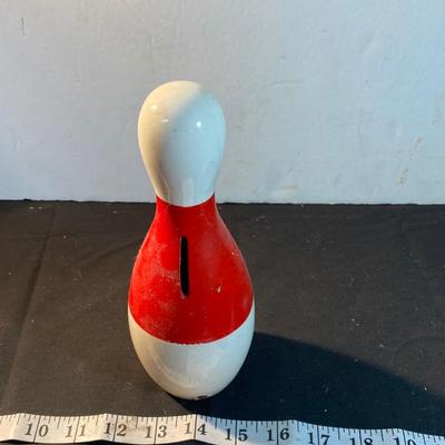 Vintage Lefton Bowling Pin Money Bank