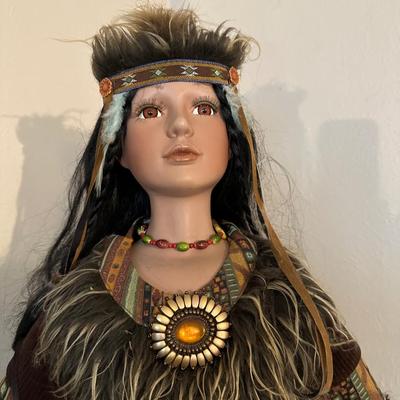 31" NATIVE AMERICAN PORCELAIN DOLL