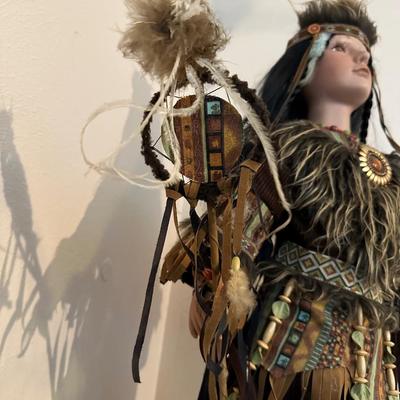 31" NATIVE AMERICAN PORCELAIN DOLL
