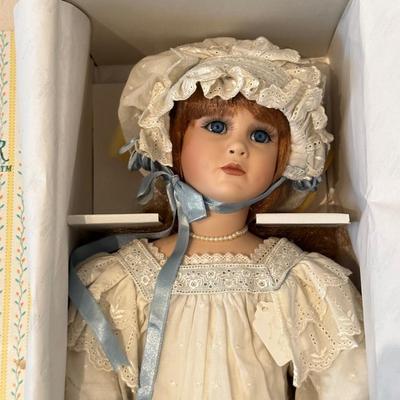 SEYMOUR MANN 27" PORCELAIN DOLL WITH NIB GINNY DOLL