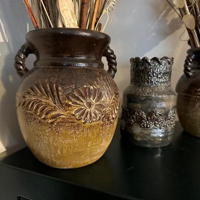 3 CLAY VASES