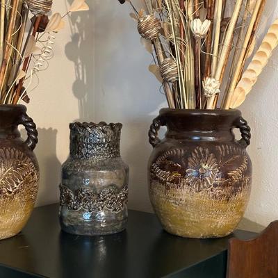 3 CLAY VASES