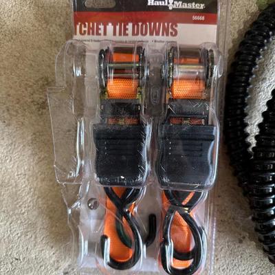 TOOL BOX, MINI CABLE WINCH PULLER, RATCHET STRAPS AND MORE