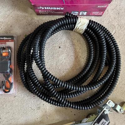 TOOL BOX, MINI CABLE WINCH PULLER, RATCHET STRAPS AND MORE
