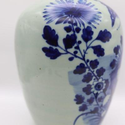 Vintage Chinese Qing Style Blue & White Ginger Jar