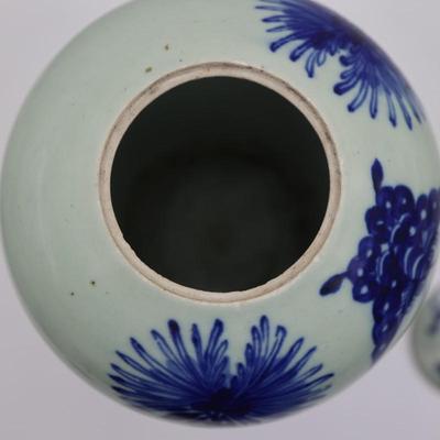 Vintage Chinese Qing Style Blue & White Ginger Jar