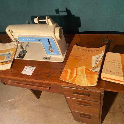 Sewing Cabinet with Singer Machine
