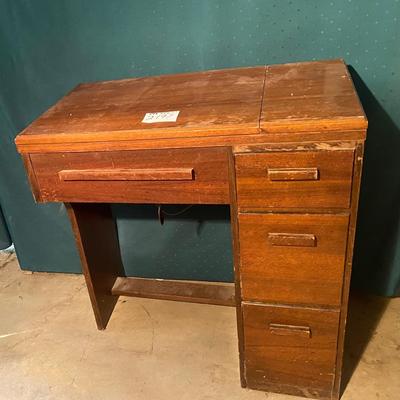 Sewing Cabinet with Singer Machine