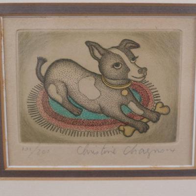 Signed CHRISTINE CHAGNOUX Framed Original Art