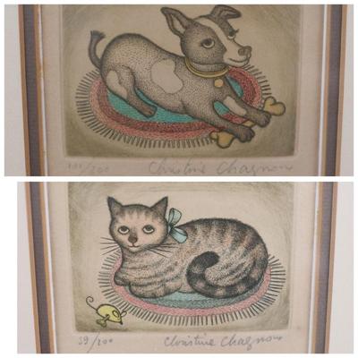 Signed CHRISTINE CHAGNOUX Framed Original Art