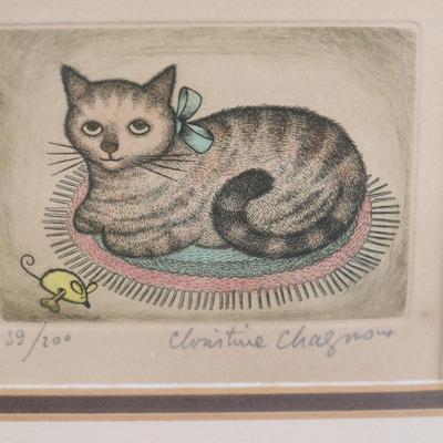 Signed CHRISTINE CHAGNOUX Framed Original Art