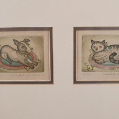 Signed CHRISTINE CHAGNOUX Framed Original Art