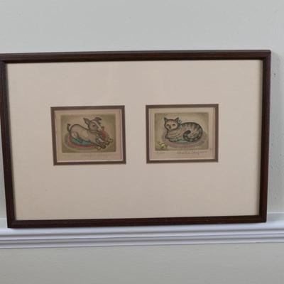 Signed CHRISTINE CHAGNOUX Framed Original Art