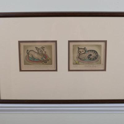 Signed CHRISTINE CHAGNOUX Framed Original Art