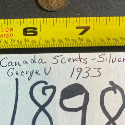 1933 George V Canadian 5 Cents
