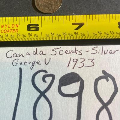 1933 George V Canadian 5 Cents