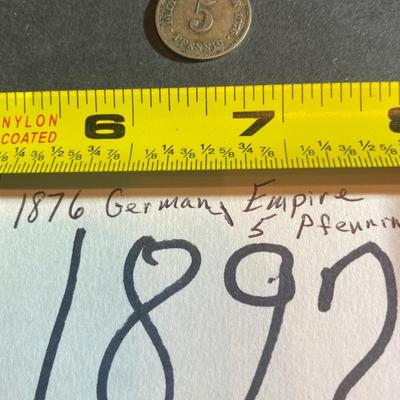 1876 German Empire 5 Pfenning