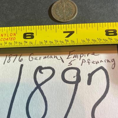 1876 German Empire 5 Pfenning