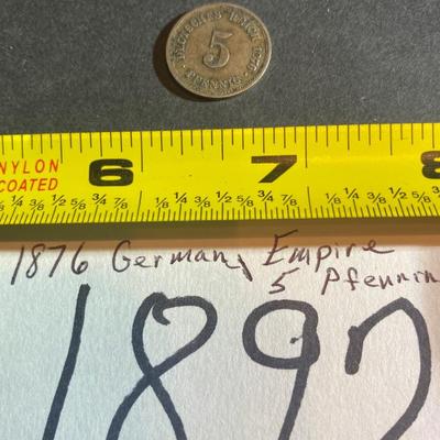 1876 German Empire 5 Pfenning