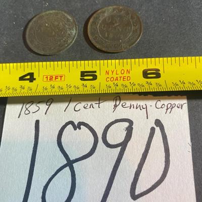 1859 Copper 1 Cent Penny