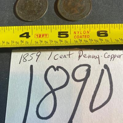 1859 Copper 1 Cent Penny