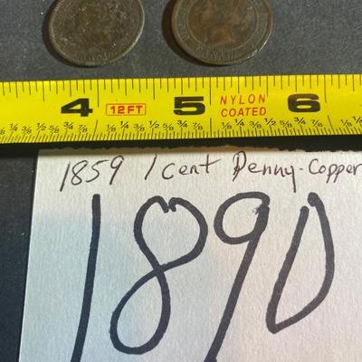 1859 Copper 1 Cent Penny
