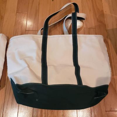 Four L.L. Bean Boat and Tote Monogrammed Canvas Bags (LLR-KD)