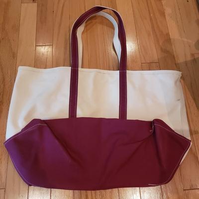 Four L.L. Bean Boat and Tote Monogrammed Canvas Bags (LLR-KD)