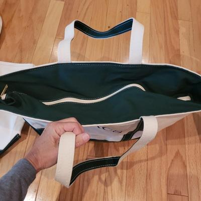 Four L.L. Bean Boat and Tote Monogrammed Canvas Bags (LLR-KD)