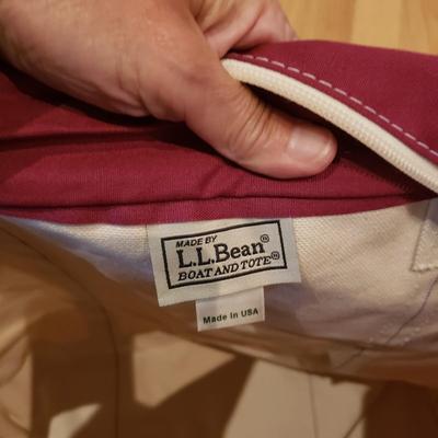 Four L.L. Bean Boat and Tote Monogrammed Canvas Bags (LLR-KD)