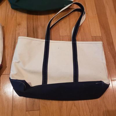 Four L.L. Bean Boat and Tote Monogrammed Canvas Bags (LLR-KD)