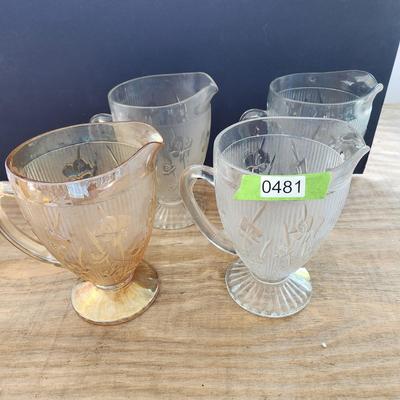 Lot of 4 Iris & herringbone Pitchers