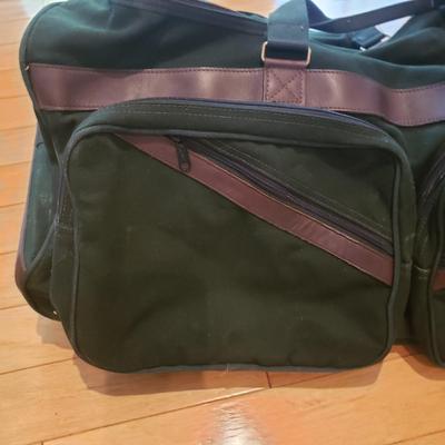 Two Identical Orvis Canvas/Leather Rolling Bags (LLR-KD)