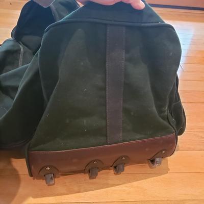 Two Identical Orvis Canvas/Leather Rolling Bags (LLR-KD)