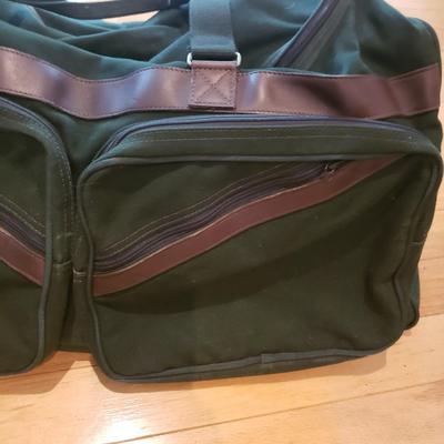 Two Identical Orvis Canvas/Leather Rolling Bags (LLR-KD)