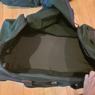Two Identical Orvis Canvas/Leather Rolling Bags (LLR-KD)
