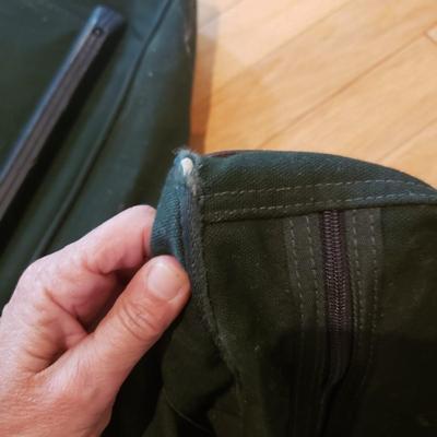 Two Identical Orvis Canvas/Leather Rolling Bags (LLR-KD)