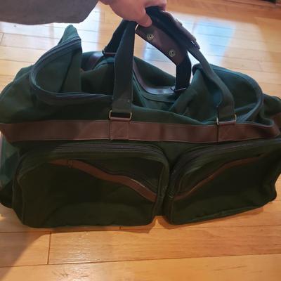 Two Identical Orvis Canvas/Leather Rolling Bags (LLR-KD)