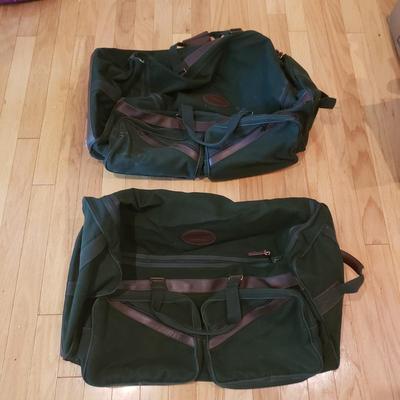 Two Identical Orvis Canvas/Leather Rolling Bags (LLR-KD)