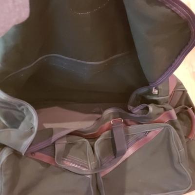 Two Identical Orvis Canvas/Leather Rolling Bags (LLR-KD)