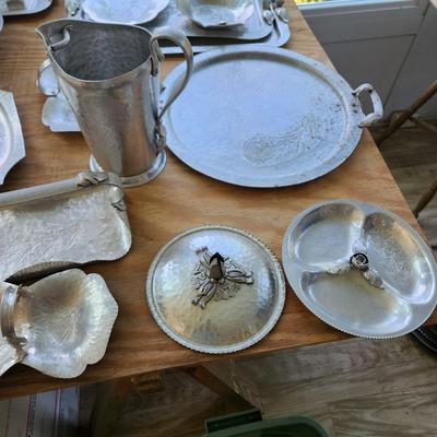 Massive Lot of Continental Silver Co Hammered Aluminum