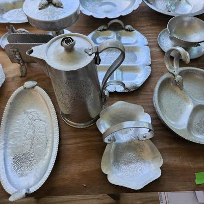 Massive Lot of Continental Silver Co Hammered Aluminum