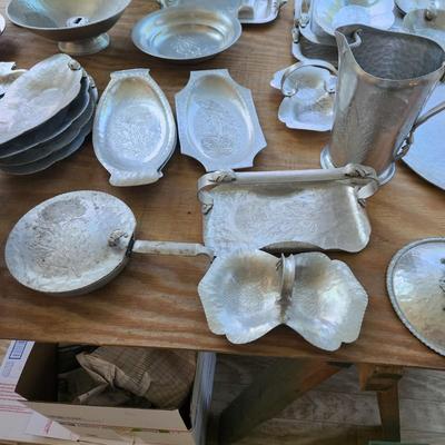 Massive Lot of Continental Silver Co Hammered Aluminum