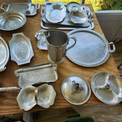Massive Lot of Continental Silver Co Hammered Aluminum