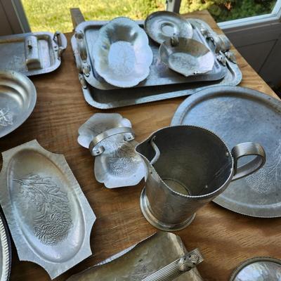 Massive Lot of Continental Silver Co Hammered Aluminum