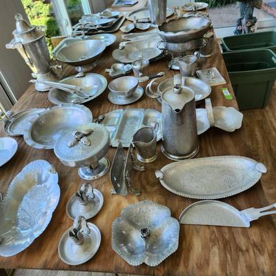 Massive Lot of Continental Silver Co Hammered Aluminum